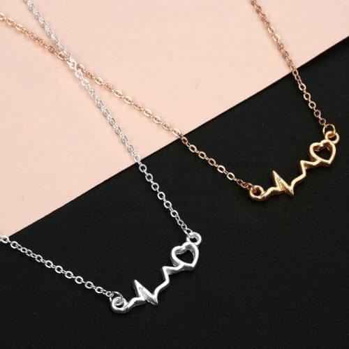 Cxwind Fashion Heartbeat Necklace for Women Love Heart Necklaces & Pendants Medical Nurse Doctor Lover Gift Charm Choker Jewelry