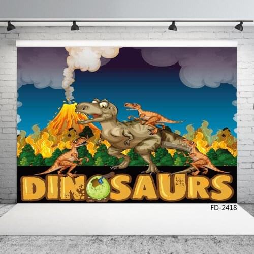 Cartoon Dinosaurs Vinyl Cloth Photographic Backgrounds For Baby Children Party Backdrops Photo Studio Photobooth Photo Shootings