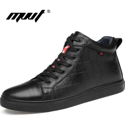 Handmade Real Leather Men Boots Warm Fur Plus Size Men Winter Shoes,Full Grain Leather Super Warm Men ankle boots For Russian