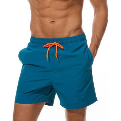 Men Breathable Sport Swimming Shorts Solid Color Elastic Waist Beach Shorts Summer Swim Shorts Running Sports Surffing shorts