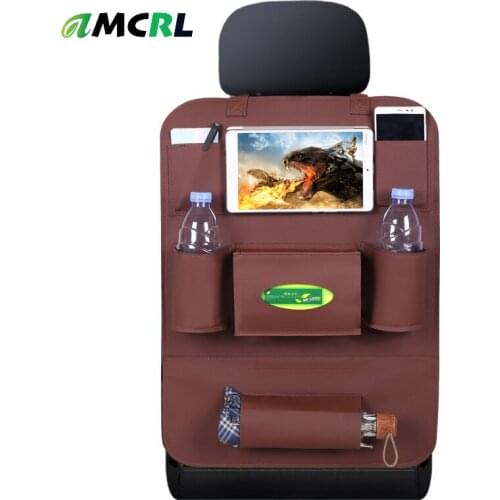 Car Seat Back Organizer Car Storage Bag Travel Box Multi-pocket PU Leather Backseat Hanger Auto Accessories Interior Stowing