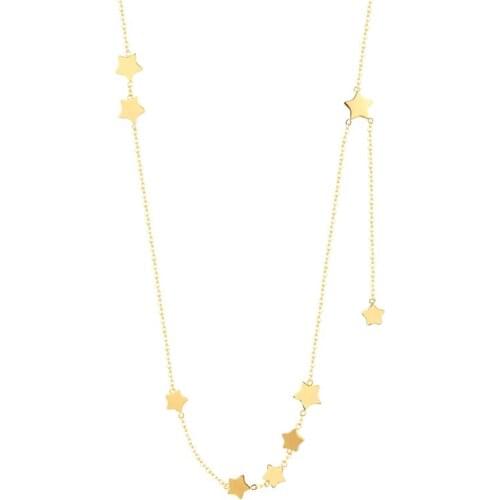 Classic Brand Jewelry Beautiful 9 Stars Pendant Necklace For Women Titanium Steel Gold Rose Gold Silver Color Necklace Wholesale