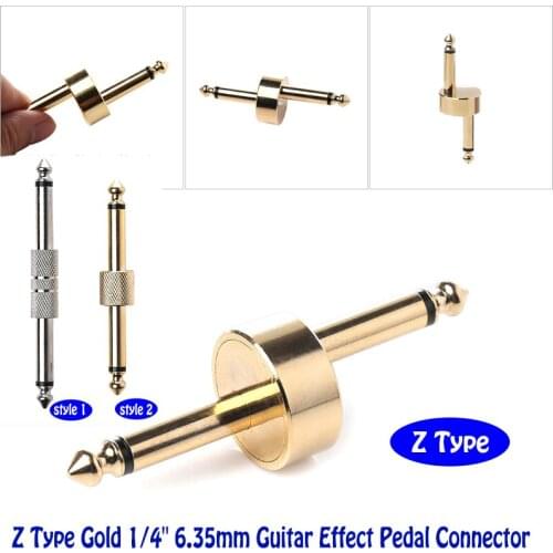 10pcs/lot Guitar Effects Pedal Adapter Connectors JACK-JACK Converter Straight Guitar Accessories Top Quality Audio adaptors Z
