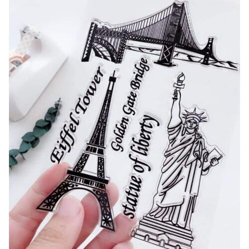 Statue of Liberty Paris Tower Clear Stamps Scrapbooking Rubber Stamp Handmade Decoration Craft Supplies Stamps for Card Making