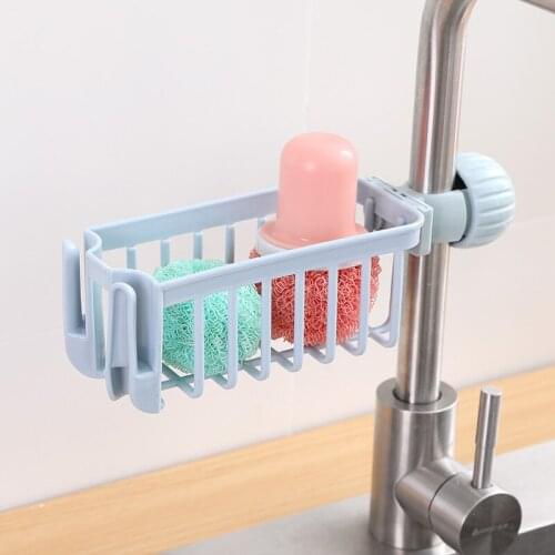 Adjustable Tap Rack Wipe Drain Rag Hanger Storage Shelf Hanging Cabinet Over The Sink Dish Drying Kitchen Bathroom Organizer
