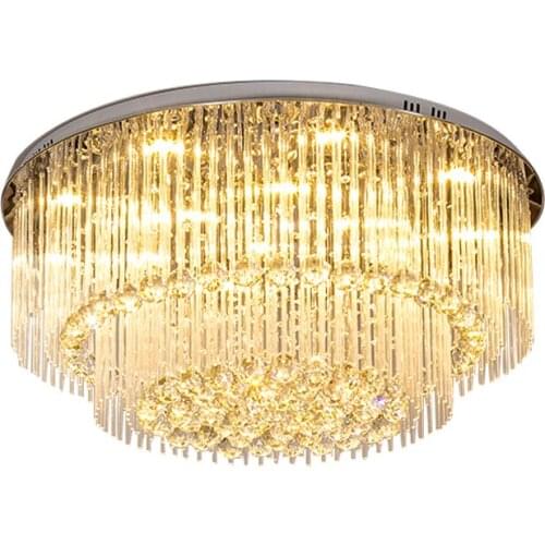 Crystal Lamp Round Living Room Lighting Atmosphere Room Master Bedroom Light Ceiling Lamp Restaurant Lights Modern Minimalist