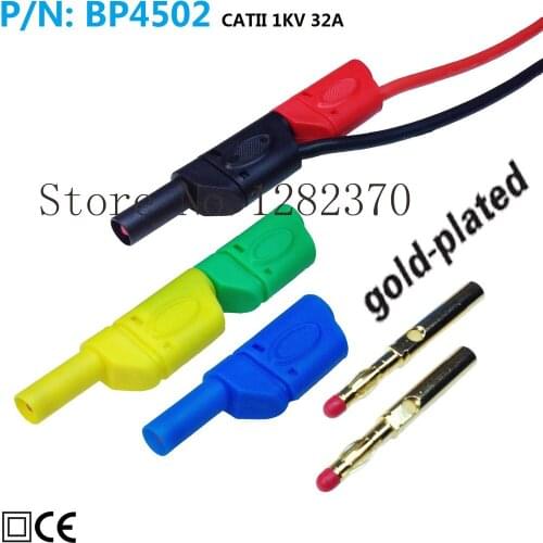 [SA] BP4502 high-quality gold-plated copper continued 4mm stackable banana plug jacket safe plug PL6-PL8 --50pcs/lot