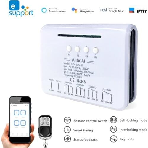 EWeLink Smart Remote Control Wifi wireless Switch Module 1CH/4CH DC5V 12V 32V 220V Inching Self-locking RF Receive 10A Relays