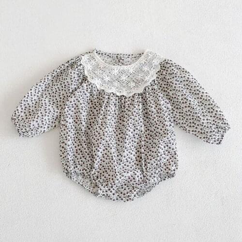 Spring Autumn Newborn Girls Clothes Cotton Infant Floral Bodysuit Toddler Girls Long Sleeve Jumpsuit Baby Casual Clothing