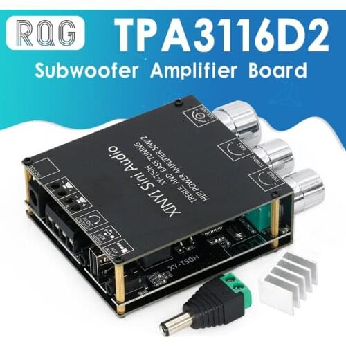 XY-T50H TPA3116D2 2*50W Bluetooth 5.0 Subwoofer Amplifier Board 2.0 Channel High Power Audio Stereo AUX USB Bass AMP