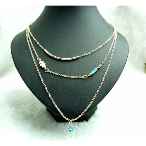 1 pc Hamsa Fatima Hand Evil Eye Choker Collar Lady Necklace