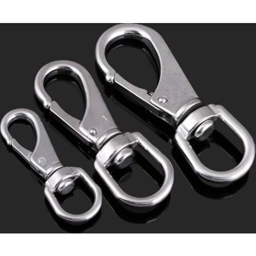1Pcs 304SS Key Buckle Snap Spring Clip Hook Carabiner Hook Chain Key Ring Dog Buckle Connector Outdoor Backpack Hook