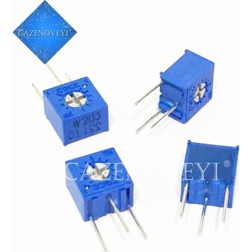 10pcs/lot 3362W Adjustable Precision Potentiometer 100 200 500 R Ohm 1K 2K 5K 10K 20K 50K 100K 200K 500K 1M 3362 Trimpo Trimmer