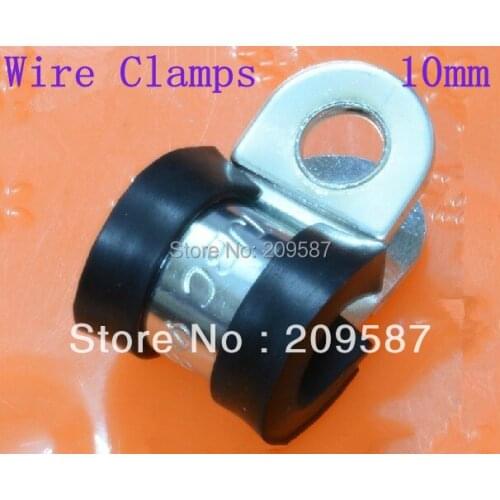 10pcs 10mm Zinc Plated Rubber Insulated Cushinoned Cable Wire Fuel Clamps Clips