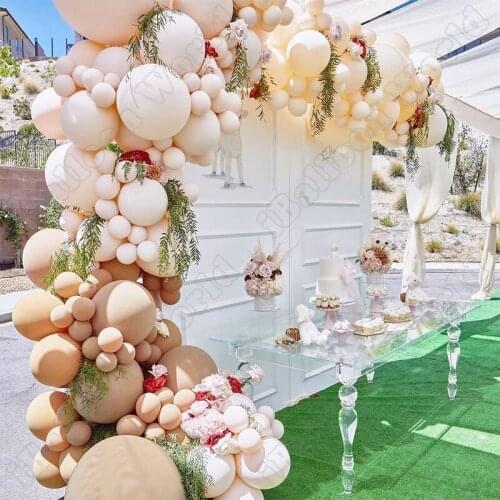162pcs Wedding Birthday Party Background Double Apricot Latex Balloon Garland Arch Kit Event Decor Baby Shower Decoration
