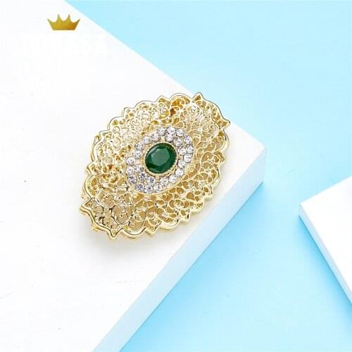 2020 AUG Gold color brooch color stone fashion jewelry alloy brooch