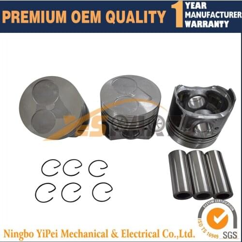3 set Piston Kit STD For Kubota D722