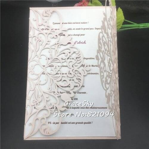 50pcs free shippig Laser cut wedding invitations sets,wedding Vine Lace blanks for wedding invitations,wedding invitations rsvp