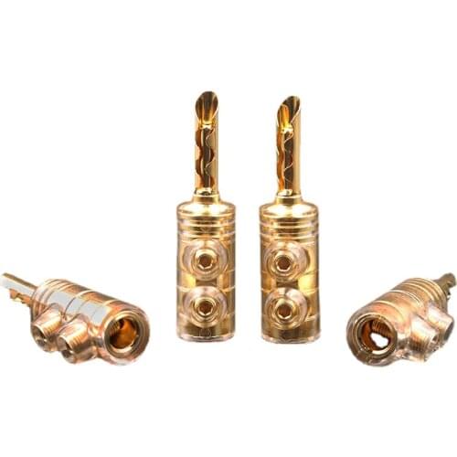 8pcs Pure Copper Gold-plated Banana Plug Power Amplifier Speaker Cable Connector