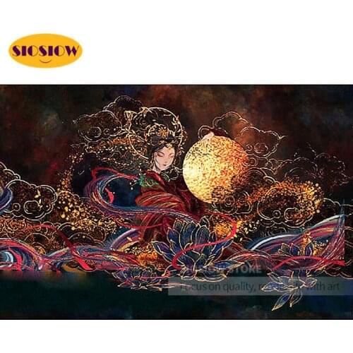 5D DIY Diamond Painting Portrait Girl Full Square Diamond Embroidery Chinese Mythology Fairy Cross Stitch Kit Rhinestones Mosaic