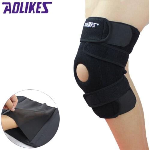AOLIKES 1PCS Four Spring Support Breathable Sports Knee Pads Brace Support Protect Knee Protector Kneepad ginocchiere rodillera