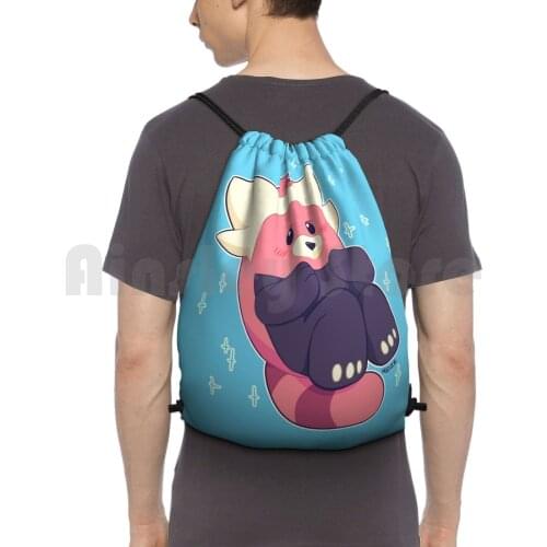 Bewear Backpack Drawstring Bags Gym Bag Waterproof Sun And Moon Bewear Alola Alola Region Bear Pink Anime Video Games