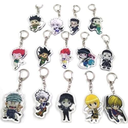 HUNTER X HUNTER Anime Killua Zoldyck Kurapika Key Chains Two-sided Keychain Cosplay Acrylic Pendant Keyring