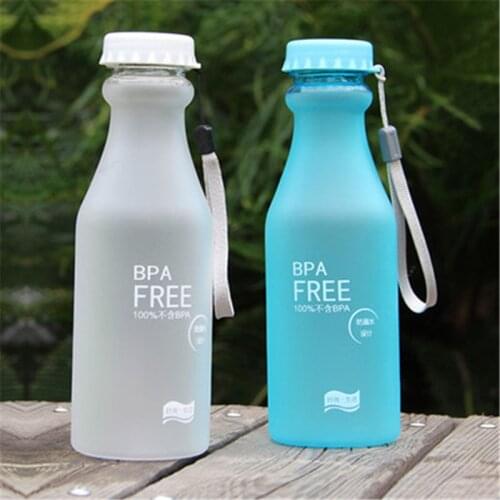 550ML Candy Color BPA Free Water Bottles Leak-proof Drinking Cup Kettle Outdoor Sports Water Bottle for Travel Running Camping