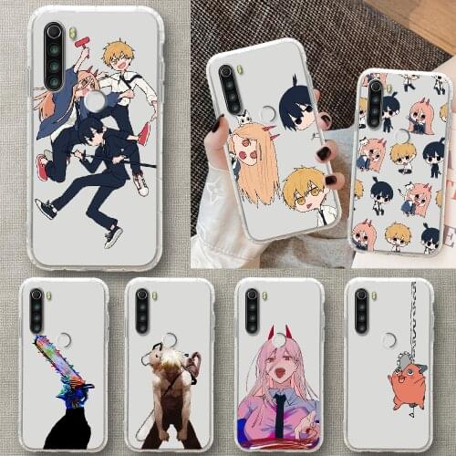 Anime Chainsaw Man Phone Case For Xiaomi Redmi Note 7 7A 8 8T 9 9A 9S 10 K30 Pro Ultra transparent trend hoesjes soft shell