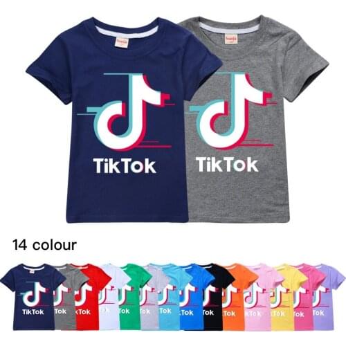 TIK TOK Childrens Clothing Fashion T Shirt Short Sleeve Christmas Shirt Costume Boys Girls Summer Tops