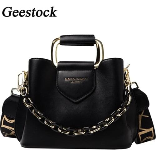 Geestock Womens One-Shoulder Handbag PU Leather Luxury High-Quality Crossbody Bag Casual Fashion Classic Female Bag Messenger H