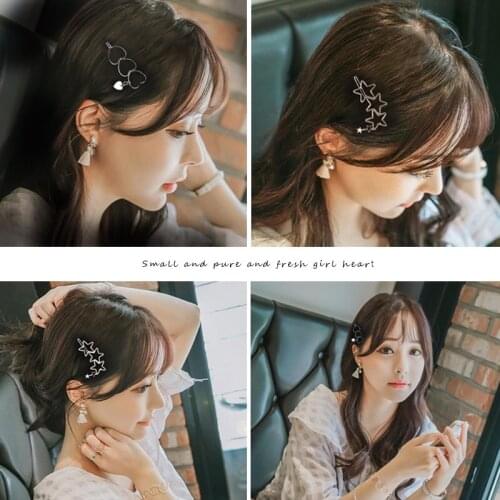 Geometric Lip Stars Knot Barrettes Clips for Women Hair Side Bobby Pins Ponytail Hairpins Girls Metal Hairclips Hair Accessories