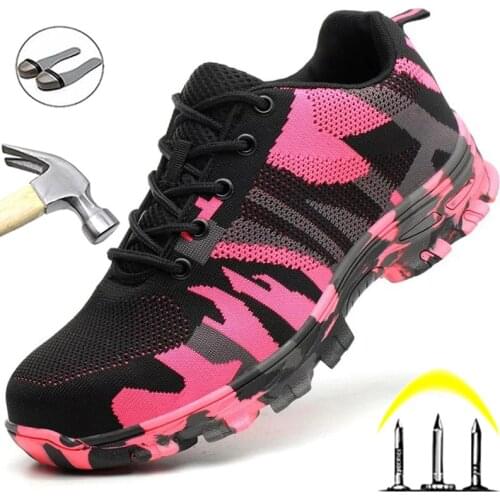 Camouflage Safety Shoes Men Women Steel Toe Shoes Puncture-Proof Work Shoes Sneakers Indestructible Protective Shoes Military