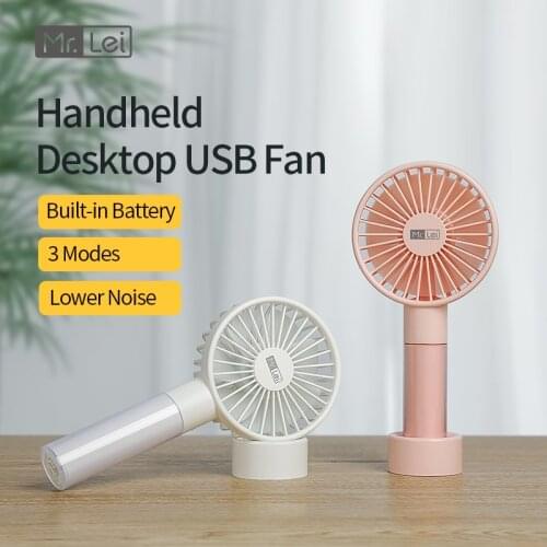 Mr.Lei Mini Portable Pocket Fan Handheld Desktop Rechargeable 1200mAh Endurance 4Hours Air Cooling Fan Phone Cooler For Outdoor