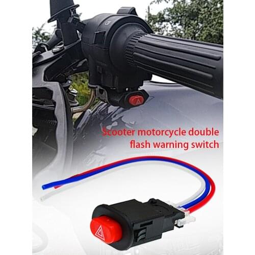 Motorcycle Double Flash Switch Hazard Light Switch Button Flash Warning Scooter Electric Vehicle Modified Emergency Signal Lamp