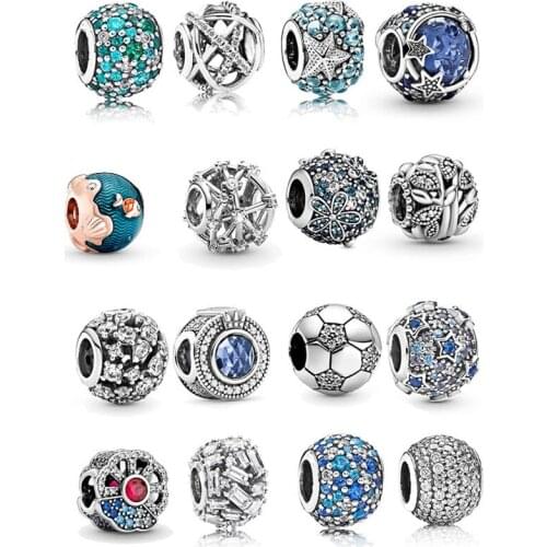 Summer New Style S925Silver Bright Sparkling Pendant Beads Suitable For Original Charms Pandora Bracelet DIY Ladies Jewelry Gift