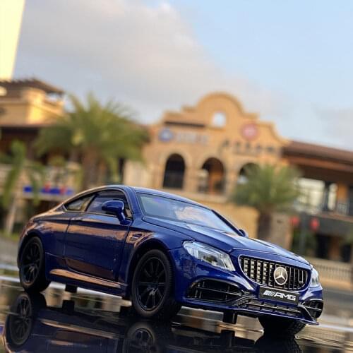 1:32 Benzs C63S Coupe Alloy Car Model Diecast & Toy Vehicle Metal Car Model Collection Simulation Sound Light Childrens Toy Gift
