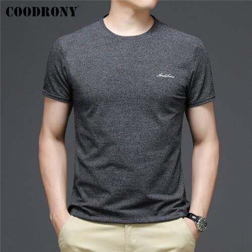 COODRONY Brand Summer New Arrival Fashion Casual O-Neck Short Sleeve T Shirt Men High Quality Soft Cotton Top Tee S- XXXL C5168S