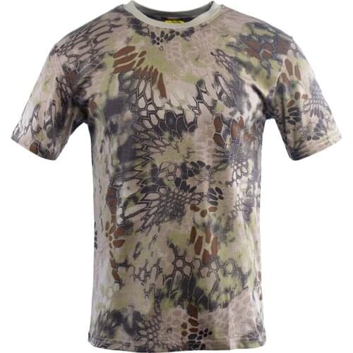 4 Color Military Camouflage T-Shirt Short Sleeve Tactical Shirt for Men Outdoor Hiking Hunting