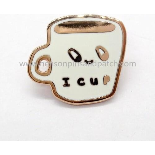 Custom gold metal hard enamel cup badge