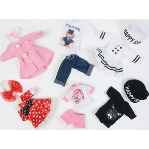 New 16cm Universal Bjd Doll Clothing Accessories 1/12 Fashion Dress Suit Dress Up Bibs Clothes Girl Dress Up Toy Children Gift