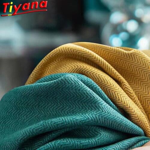 Orange/Blue/Grey/Yellow Art Geometric Solid Curtains for Living Room Fishbone Pattern Blackout Window Drapes for Bedroom *VT