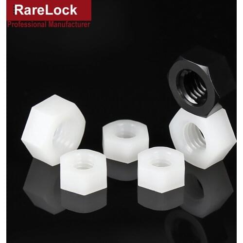 Plastic Nut Nylon Hex Nut Black White Antistatic Nut Hardware DIY Accessories Rarelock MA074 E