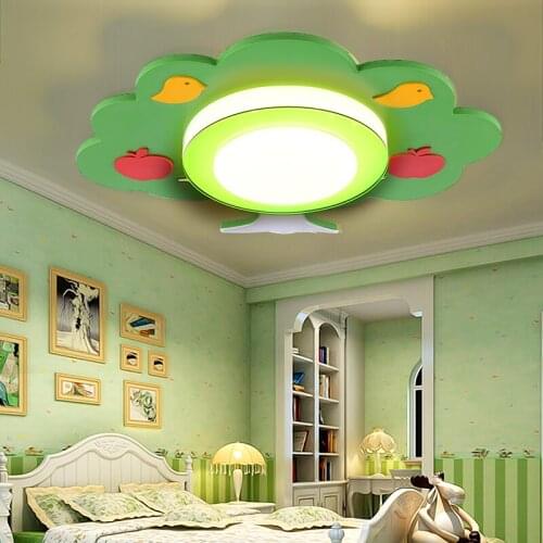 Childrens room ceiling light bedroom eye care LED kindergarten cartoon green tree warm boys and girls room lamps ya8119