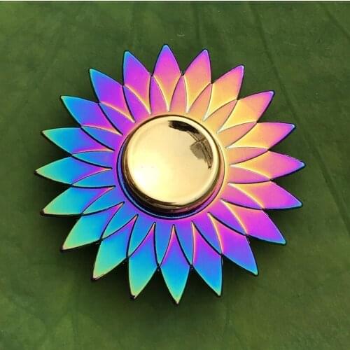 Multicolour Metal Alloy Fidget Spinner Rainbow Tri Fidget Wheels Gryo Hand Spinner R188 Electroplate Hybrid Bearing Children Toy