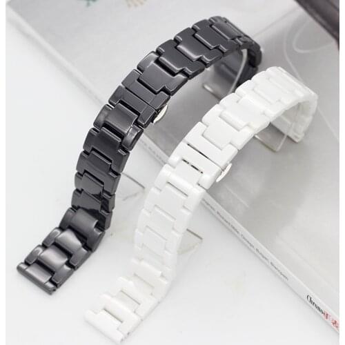 14MM 16MM 18MM 20MM 22MM Black white Ceramic Watchbands Gear B2 S2 S3 Watch Strap Band Men And Women watch bracelets