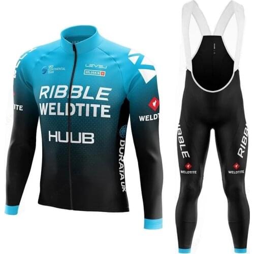 HUUB Blue Four Seasons Cycling Jersey Sut Pro Team Quick dry Cycling Clothing Outdoor Riding MTB Long Sleeves Bicycle Jersey