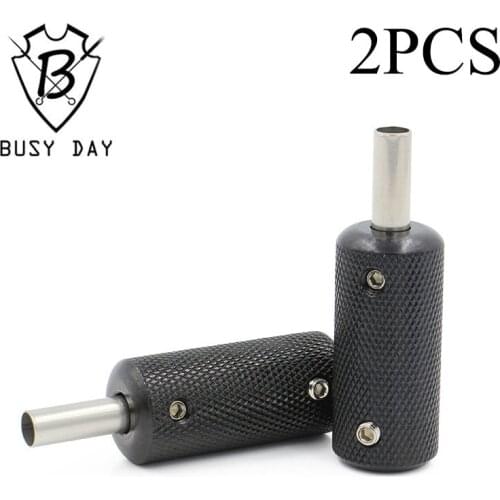 2pcs Tattoo Grip 22mm Aluminum Anti-slip Tattoo Machine Gun Handle Black Grip Back Stem Tattoo Supply Tg-217