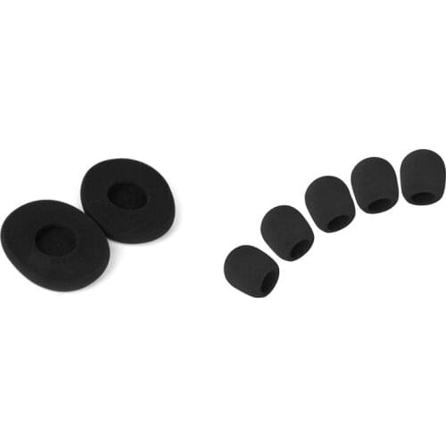 Top Black Headset Earpads for Logitech H800 H 800 Headset with 5PCS Microphone Ball Sponge Foam Cover