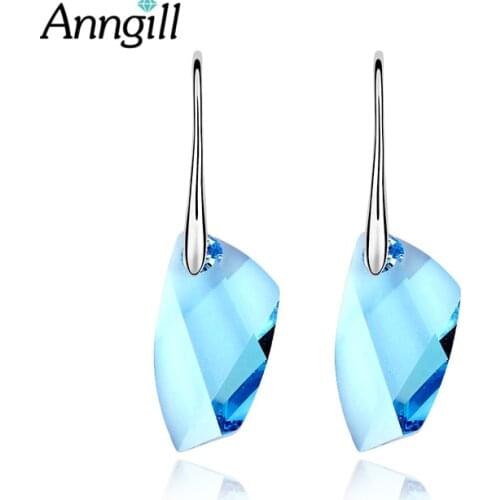 Anngill 100% Genuine Crystals from Swarovski Drop Earrings Bridal Party Wedding Jewelry for Women Christmas Gift Wholesale